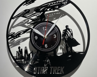Star Trek Vinyl Record Clock, Movie Fan Gift, Space Theme Decor, Science Fiction Wall Art, Apartment Decorations, Christmas Gifts For Dad