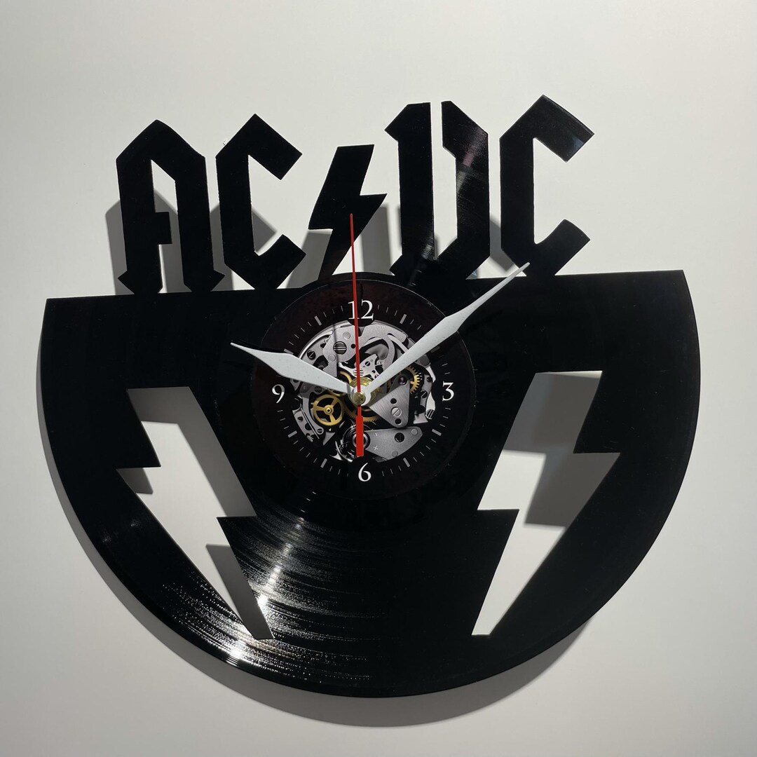 ACDC Vinyl Record Clock, Christmas Gifts for Brother, Rock Band Wall ...