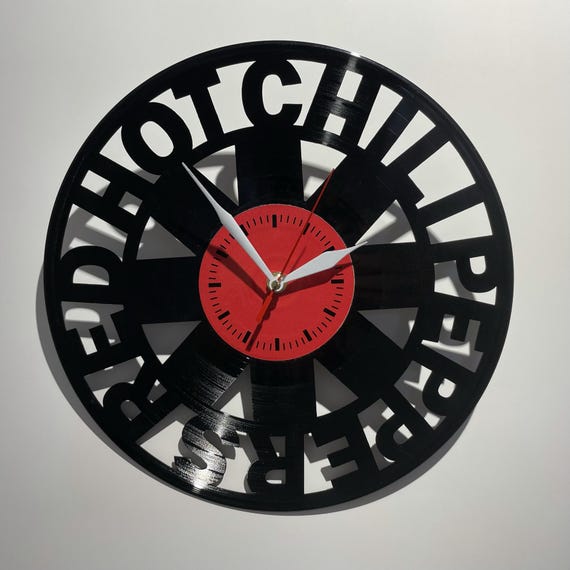 Red Hot Chili Peppers Vinyl Record Clock, Mancave Decoration, Christmas Gifts For Husband, Music Bedroom Wall Art, Unique Apartment Decor