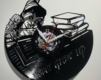 Peter Pan Vinyl Record Wall Clock, Nursery, Disney Inspired Decor