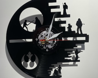 Death Star Vinyl Record Wall Clock, Star Wars Art Decor - Etsy