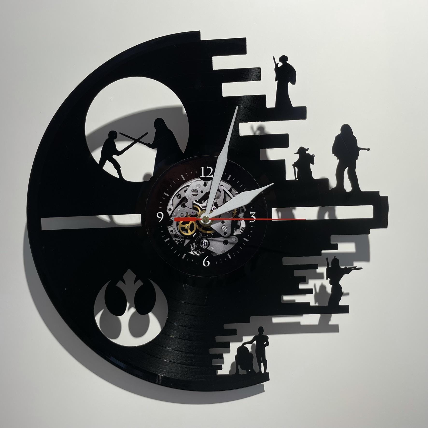 Death Star Vinyl Record Clock, Star Wars Christmas Gift, Living