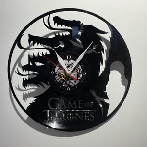 Dragon Vinyl Record Clock, Xmas Gifts For Women, Apartment Decor, Bedroom Wall Art, Fantasy Decoration, Movie Lover Gift