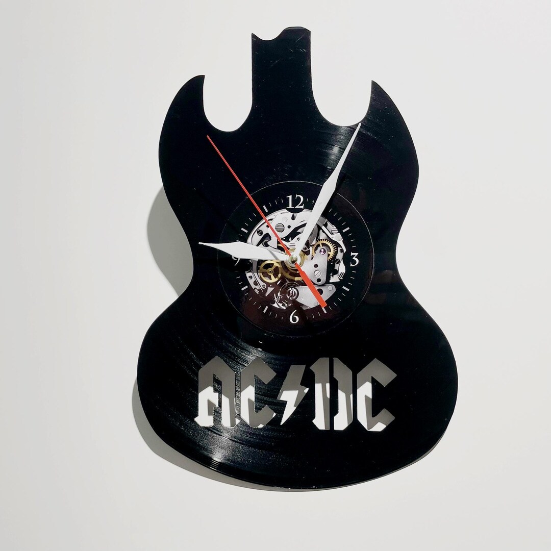 ACDC Vinyl Record Clock, Rock Band Decor, Gifts for Brother, Music ...