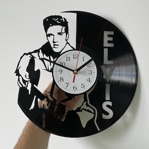 Elvis Presley Christmas Gift, Vinyl Record Clock, Living Room Decor For Walls, Rock N Roll Decorations, Gifts For Mother In Law