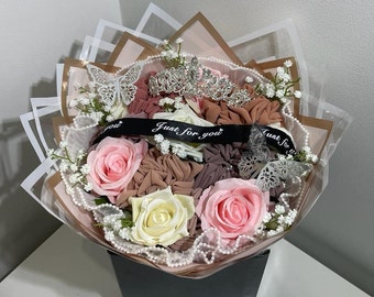 Scarf bouquet, hijab bouquet, bouquets, bridal gifts, Islamic gifts, scarves.