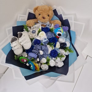 Baby Clothes Bouquet, New Mum Gift, Maternity Gift, Baby bouquet, baby gift, newborn, birth, baby bouquet, baby shower, gender party