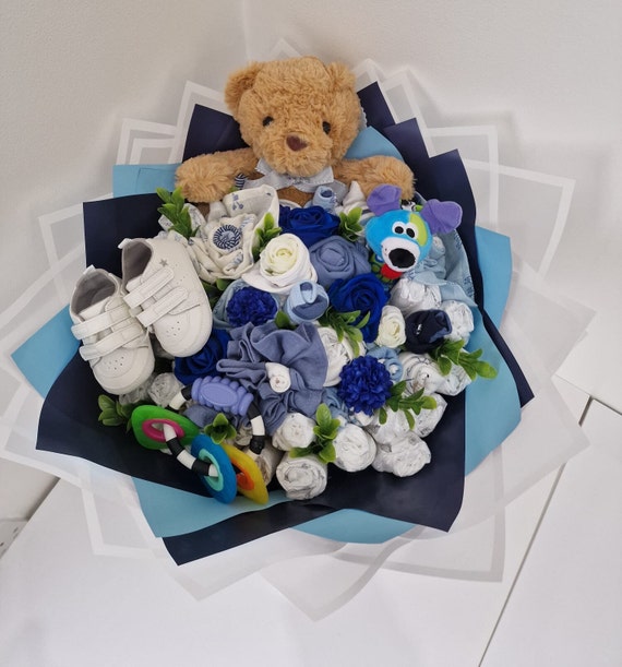 Babyblooms Baby Boy Clothes Bouquet Hand Tied Baby Clothes Bouquet