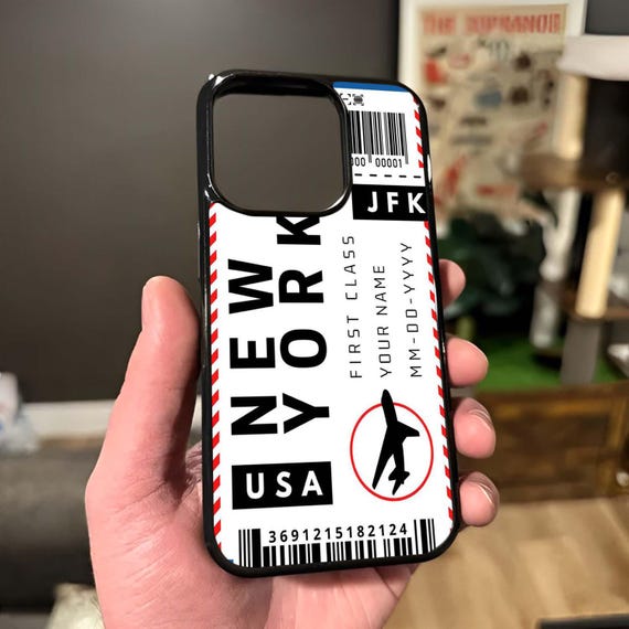 Phone Case Custom Airline Boarding Pass Flying Plane Ticket Flight