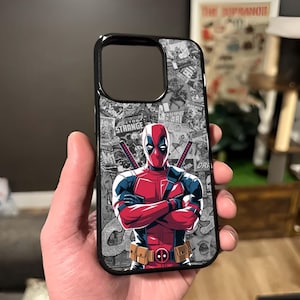 Custom Superhero Deadpool Phone Case for iPhone 16 15 14 13 12 11Pro Max, XS XR X & Samsung Galaxy S22 S23 S24 Cover