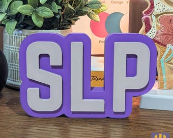 Bureauplaat logopedie: aangepaste kleuren - 3D-geprint