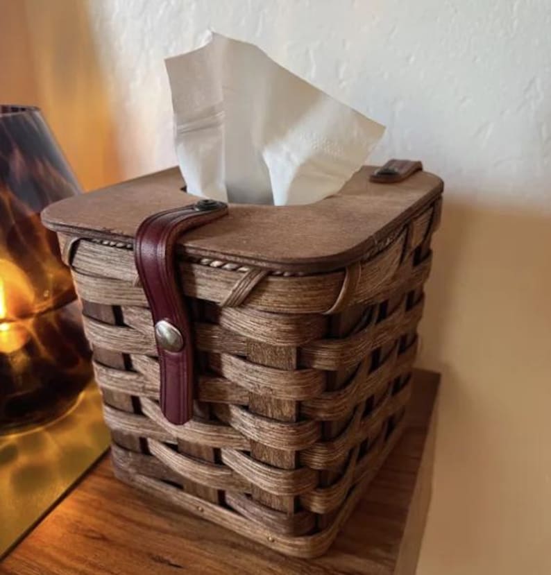 Amish Wicker Tissue Box Holder | Kleenex Box Cover Bild 4