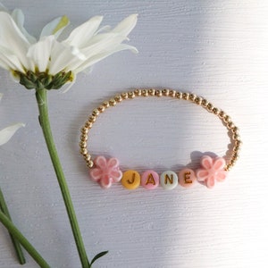 Pulsera personalizada para niña de las flores, regalo para dama de honor, mini pulsera de flores, regalo de amistad para mejores amigas, regalo para niñas, regalo de boda