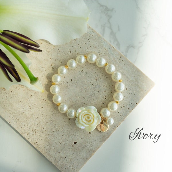 Flower Girl Proposal Bracelet Flower Girl Bracelet Personalized Flower Girl Gift Ideas Pearl Bracelet Rose bracelet Beaded Bracelet