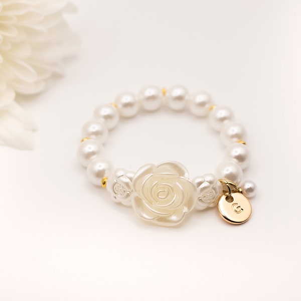 Flower Girl Proposal Bracelet Flower Girl Bracelet Personalized Flower Girl Gift Ideas Pearl Bracelet Rose bracelet Beaded Bracelet