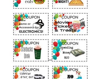 Kuponghäfte för tonåringar | Utskrivbar present (PDF)