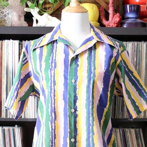 1960s vintage pastel striped oxford shirt, Custom Originals by Don Juan, mid century button up imagem 2