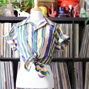 1960s vintage pastel striped oxford shirt, Custom Originals by Don Juan, mid century button up image 9