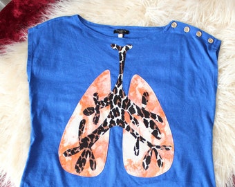blue lung capacity tee, approx size small