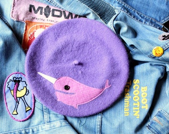 lavender narwhal beret