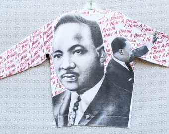 vintage MLK sweatshirt, all over print crewneck by Mark Harris, I Have A Dream Martin Luther King Jr shirt