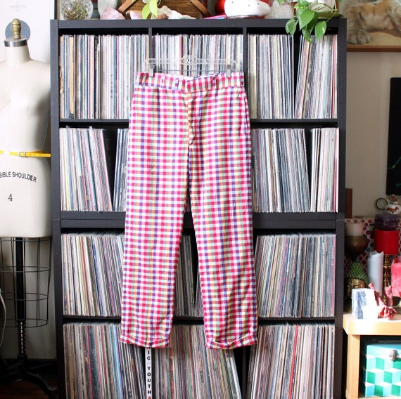 vintage plaid golf pants, cotton madras by O'conn… - image 1