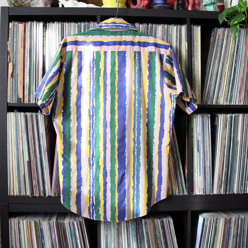 1960s vintage pastel striped oxford shirt, Custom Originals by Don Juan, mid century button up imagem 8