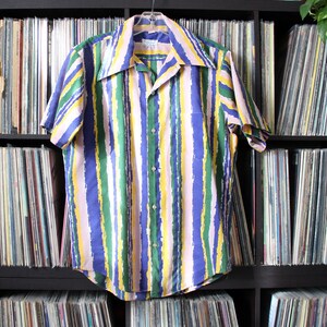 1960s vintage pastel striped oxford shirt, Custom Originals by Don Juan, mid century button up imagem 7