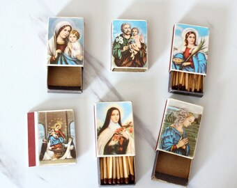 lot of 6 vintage religious matchboxes