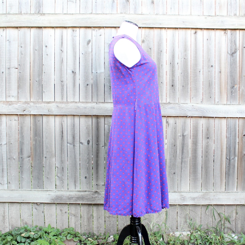 approx womens size medium purple /& pink polka dot 90s vintage skater dress
