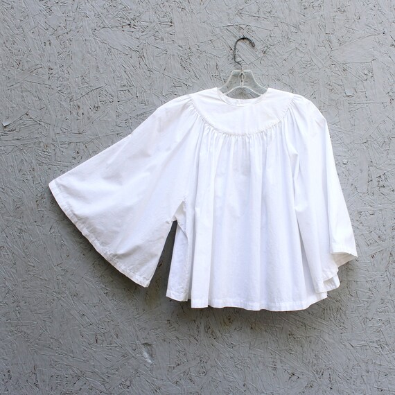 vintage choir robe, crisp white cotton bell angel
