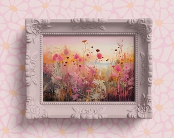 Electric Wildflowers . Original artwork by Pretty Vague . giclee fine art print . bright floral painting . neon flowers