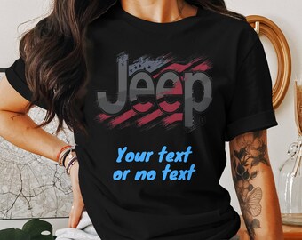 Patriotic Off-Road Vehicle Fan T-Shirt, American Flag Inspired Jeep Graphic Tee, Casual Unisex Adventure Apparel, Gift for Car Enthusiasts