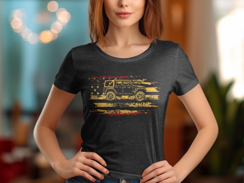 Vintage Off-Road Vehicle T-Shirt, Distressed Look Graphic Tee, Adventure SUV Unisex Shirt, Casual Outdoor Apparel, Gift for Car Enthusiasts image 5