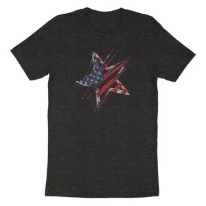 Abstract American Flag Star Design T-Shirt image 3