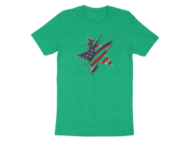 Abstract American Flag Star Design T-Shirt image 9