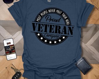 Proud Veteran Caregiver Black & White Logo Heathers