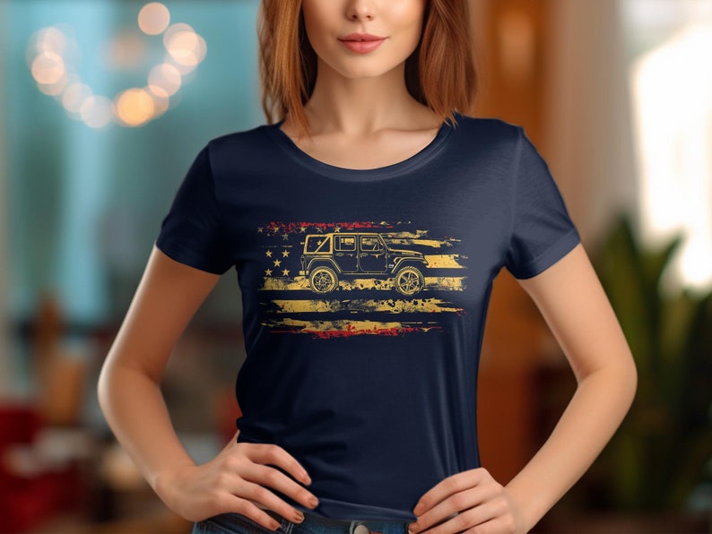 Vintage Off-Road Vehicle T-Shirt, Distressed Look Graphic Tee, Adventure SUV Unisex Shirt, Casual Outdoor Apparel, Gift for Car Enthusiasts image 3