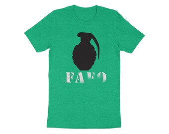 Military-Inspired Black Grenade FAFO T-shirt