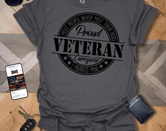 Proud Veteran Caregiver  Black Logo Heathers