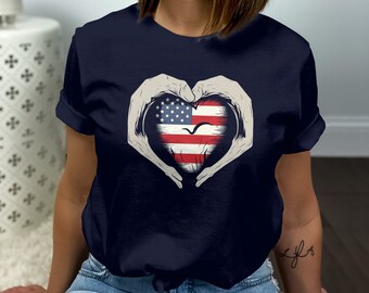 Grunge USA Heart Hands T-Shirt