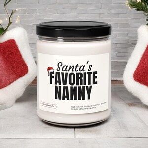 Santa&#39;s Favorite Nanny Christmas Candle, Christmas Gift For Nanny, Nanny Gift, Christmas Decor, Nanny Christmas Present, Nanny Gift Idea