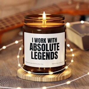 Funny Coworker Gift Candle: I Work With Absolute Legends Soy Wax Candle