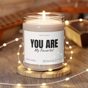 You Are My Favorite Soy Candle, Anniversary Present, Valentines Day Gift, Long Distance Relationship Gift, Gift For Boyfriend, Gift For Her