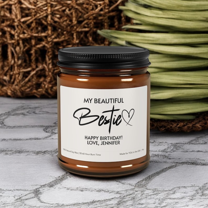 Friendship Gift Candle, Personalised Gift for Best Friend, Birthday