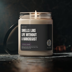Divorce Party Gift | Smells Like Life Without A Narcissist Divorce Candle | Breakup Gift | Breakup Candle | Divorce Party | Divorce Gift