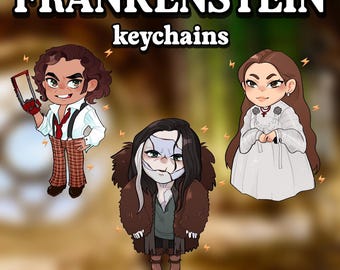 FRANKENSTEIN 2025 Keychain Badge, Victor, Adam / The Creature, Elizabeth, Keychains