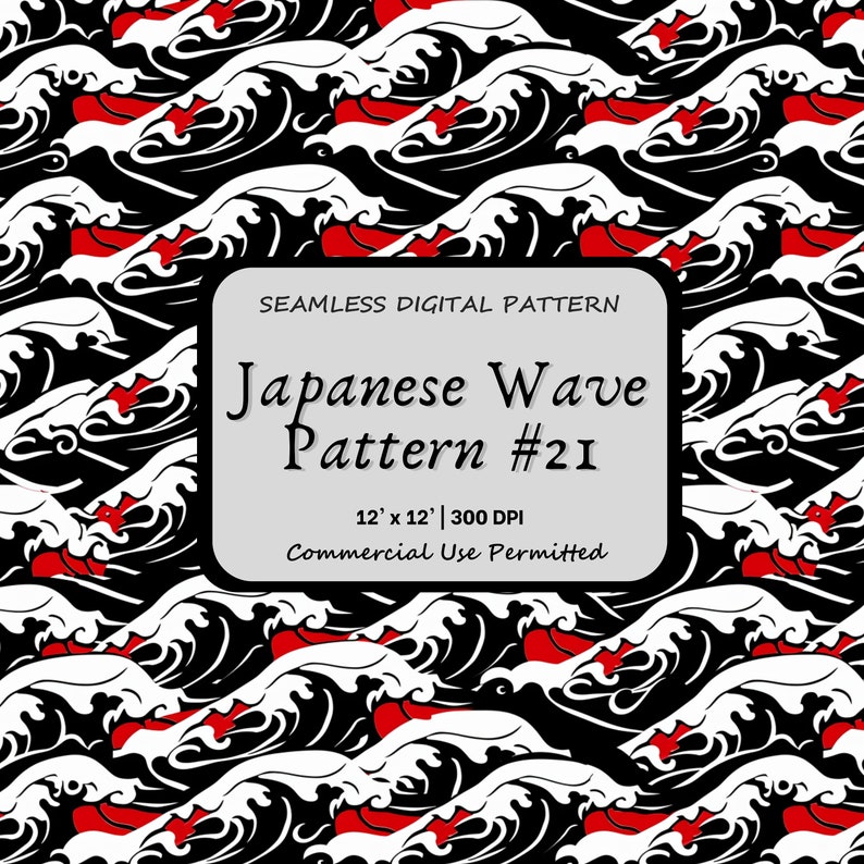 Japanese Wave Pattern 21 Seamless Commercial License Use Digital ...