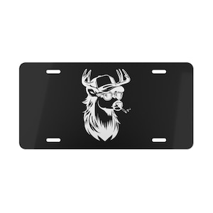 Funny Deer Vanity Plate, Custom Car Accessories, Unique Gift for Him, Retro Decor, Funny License Plate
