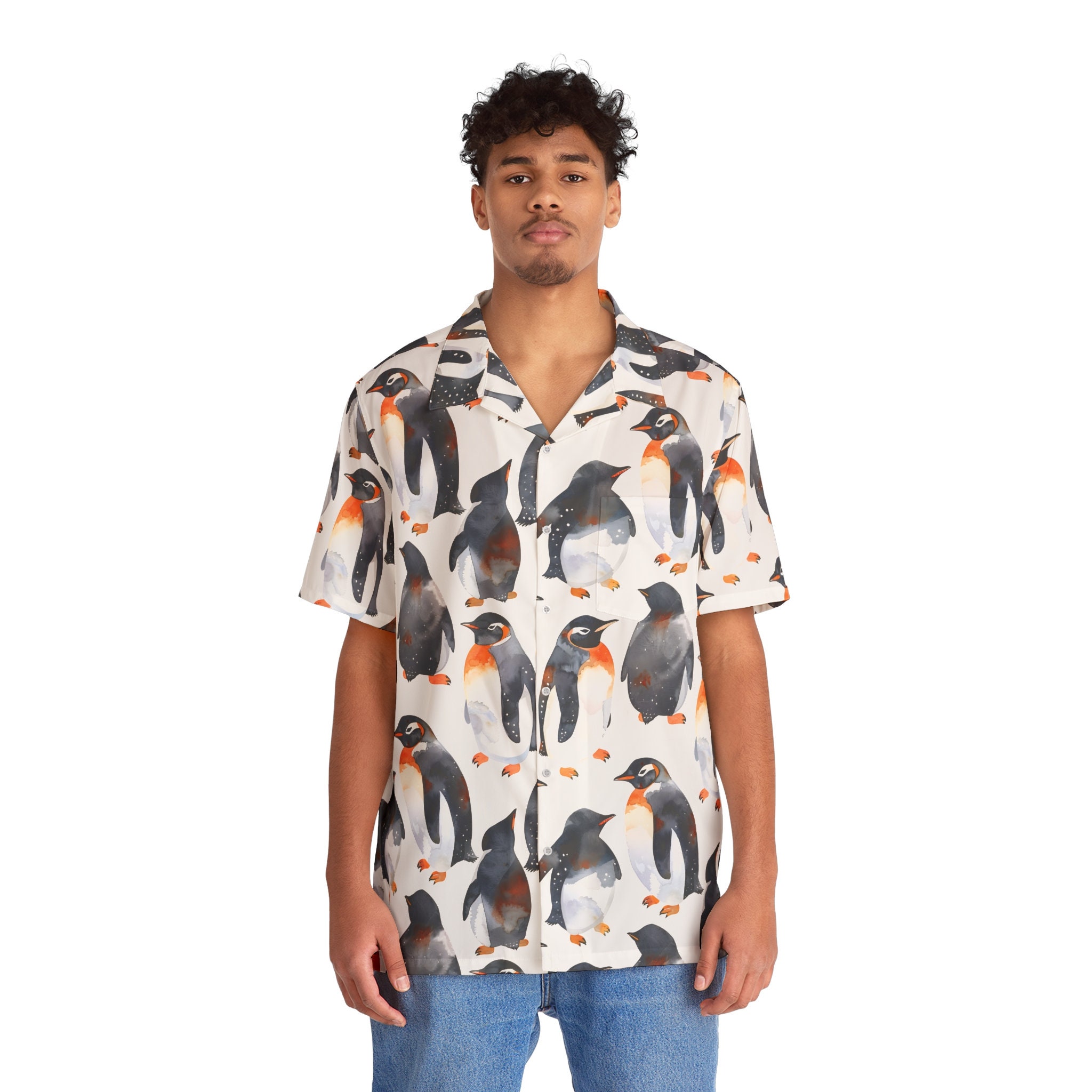 Cute Penguins Button Down Hawaiian Shirt